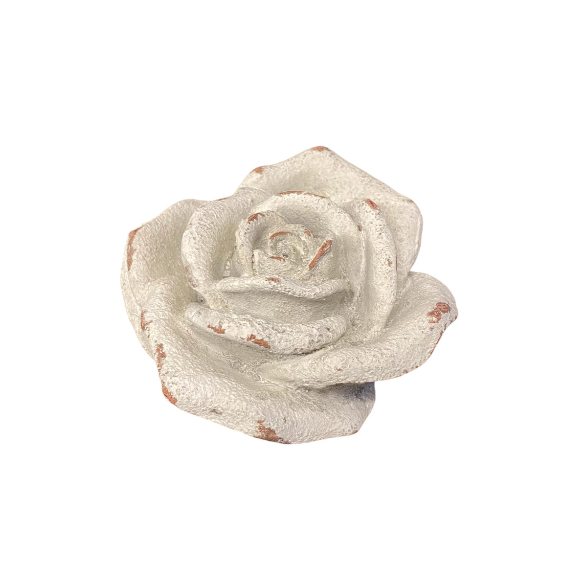 Stone-Look Resin Flower Garden Ornament on Base – Decorative Floral Figurine for Home or Office, 18cm