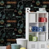 Arthouse Gamer Wallpaper with Video Glitch Graphics & Neon Signs – Paste the Paper Games Room, Multicolour