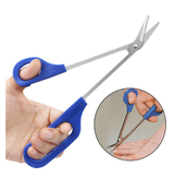 Avilo Long Reach Toenail Scissors – Contoured Finger Grips & Sharp Angled Stainless Steel Blades