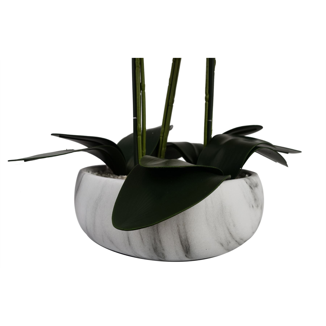 60cm Orchid Artificial Pink – Marble Effect Ceramic Planter