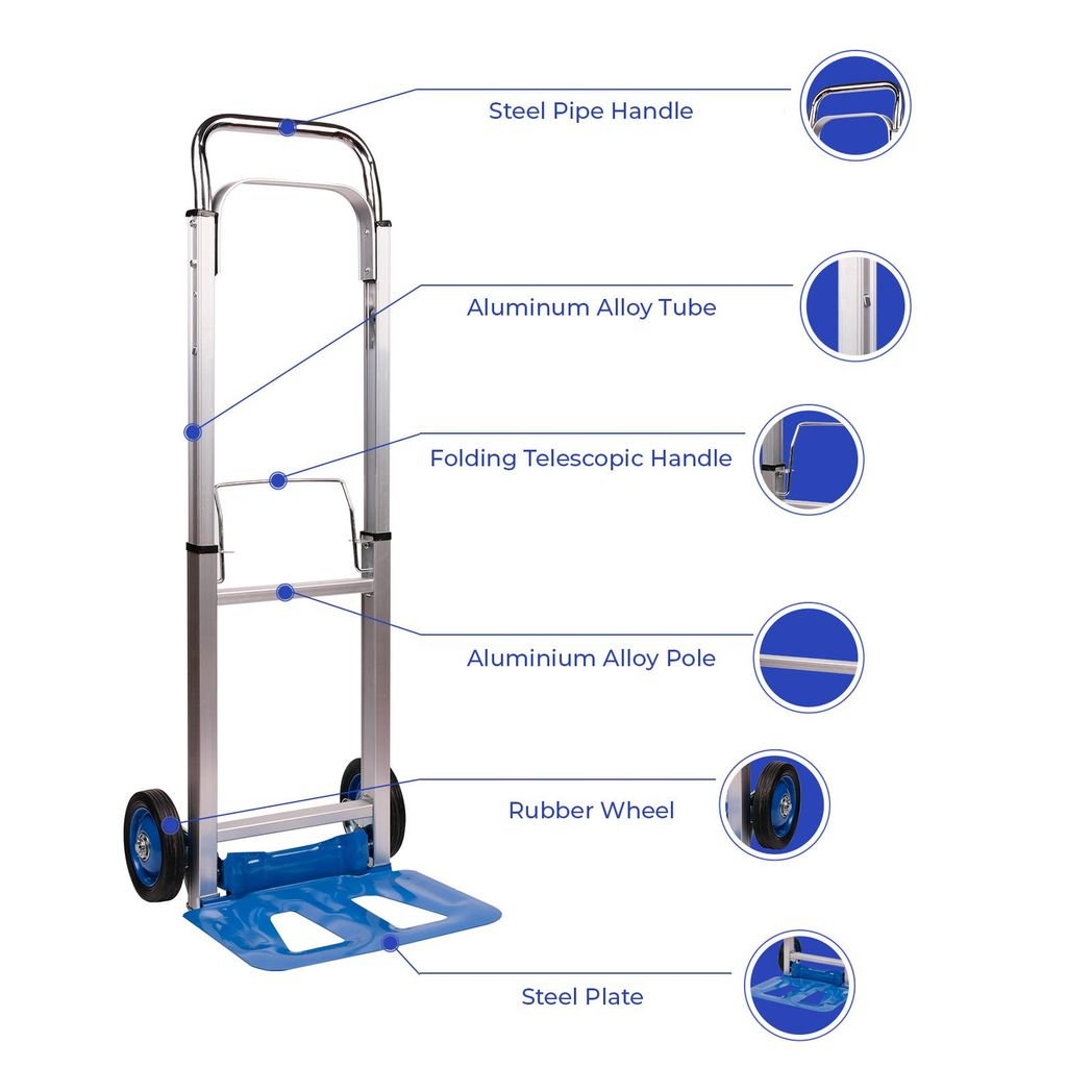 Neo Folding Sack Truck with Extendable Handle – 100kg Capacity, Aluminium & Steel