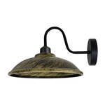 Vintage Swan Neck Wall Light, Hemisphere Shade, E27 Socket – Dimmable Indoor Wall Sconce, Brushed Brass