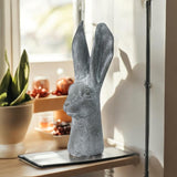 Stone-Effect Hare Head Sculpture – Art Deco-Inspired Weatherproof Resin Rabbit Ornament, 29cm