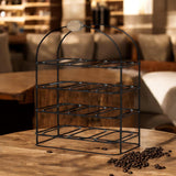 Cast Iron Freestanding Wine Rack, 25 Inch – Decorative Wine Storage for Kitchens, Dining Rooms and Bars, Black
