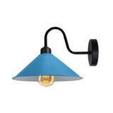 Vintage Swan Neck Wall Light, Cone Shade, E27 Socket – Dimmable Indoor Wall Sconce, Blue