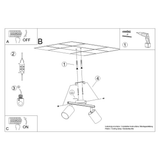 Sollux Lighting Lemmi Steel Ceiling Lamp with Two GU10 Fittings – Minimalist Design, Black