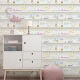 Arthouse Girl's Life Wallpaper with Hearts, Rainbows & Flamingos – Glitter Gel Bedroom Feature Wall, Multi