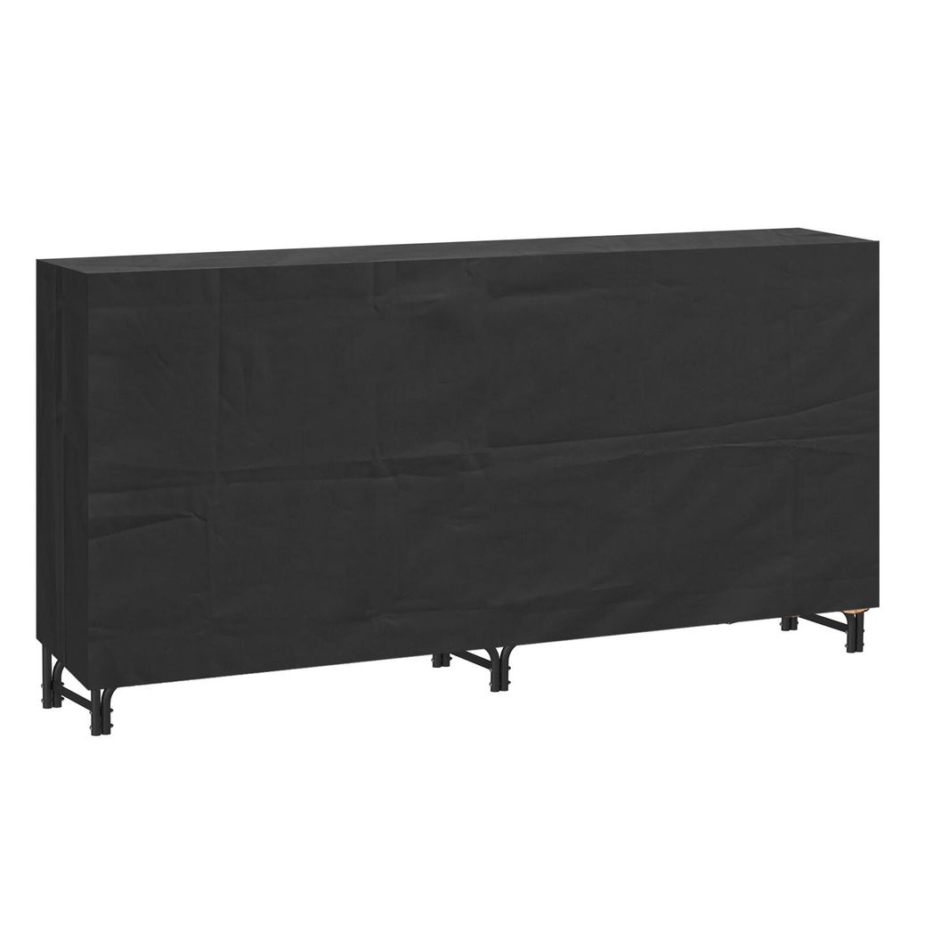 Neo 240cm Outdoor Metal Log Holder Storage Rack with Waterproof Cover – Firewood Store, Black