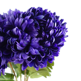 Leaf Design UK Pack of 6 Extra Large Reflex Chrysanthemum Artificial Stems – 75cm Silk Flowers, Purple