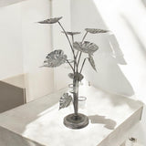 Silver Flower-Shaped Metal Candelabra, 74cm Tall – Art Deco Dining Table Centrepiece
