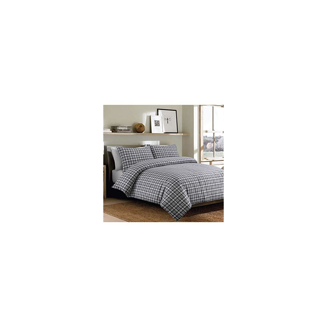 Sleepdown Bonton Flannel Plaid Duvet Set with 2 Pillowcases – 100% Brushed Cotton Winter Bedding