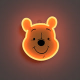 YELLOWPOP Disney Winnie the Pooh Face LED Neon Sign – USB Licensed Wall Light for Nursery or Living Room