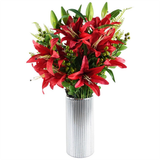 30cm Silver Dot Glass Vase – Decorative Home Accent, Silver