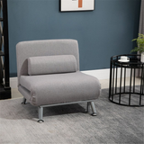 Grey Armless Chair Bed dimensions diagram