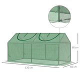 Outsunny Mini Greenhouse with Durable PE Cover and Zipped Roll-Up Windows – Garden Plant Growing Shelter, 119 x 60 x 60cm