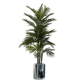Leaf 51cm XL Silver Metal Planter – Large Handmade Statement Pot for Hallways & Commercial Spaces