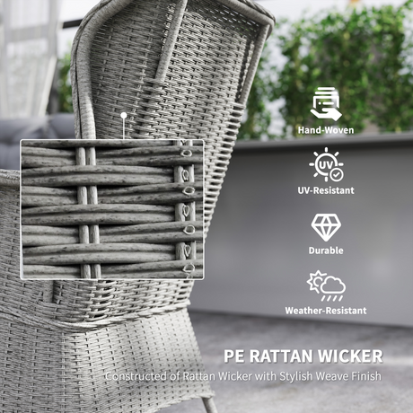 Outsunny rattan single sofa detail