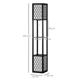 Modern 2-Light Floor Lamp with Display Shelves – Living Room & Bedroom Lighting and Storage