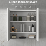 Wall-Mounted Bathroom Mirror Cabinet with Soft-Close Doors & Adjustable Shelf – 60 x 60cm, White