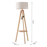 HOMCOM Wooden Tripod Floor Lamp with Cream Linen Shade, 154cm – Scandi-Style Lighting