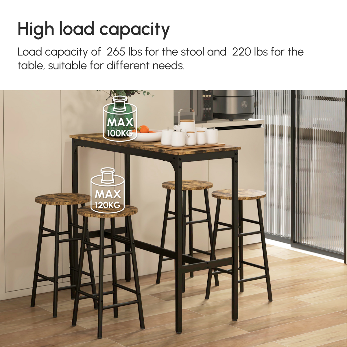 Classic Pub Table and Chairs Set – Compact Bistro Dining Set for Kitchens, Home Bars & Breakfast Nooks