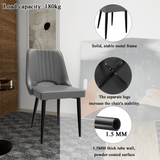 Scandinavian Faux Leather Dining Chair with Cut-Out High Back & Black Metal Legs – Padded Seat