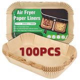 Vinsani 100-Piece Silicone-Coated Air Fryer Paper Liners – Non-Stick Greaseproof Disposable Liners, 21.8 x 14cm