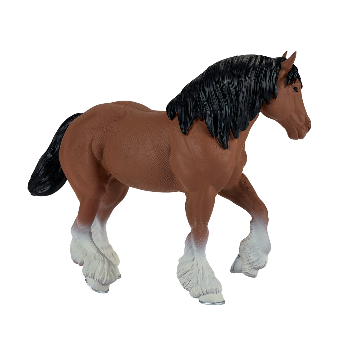Mojo Clydesdale Horse Figurine in Brown – Hand-Painted Realistic Horse Model