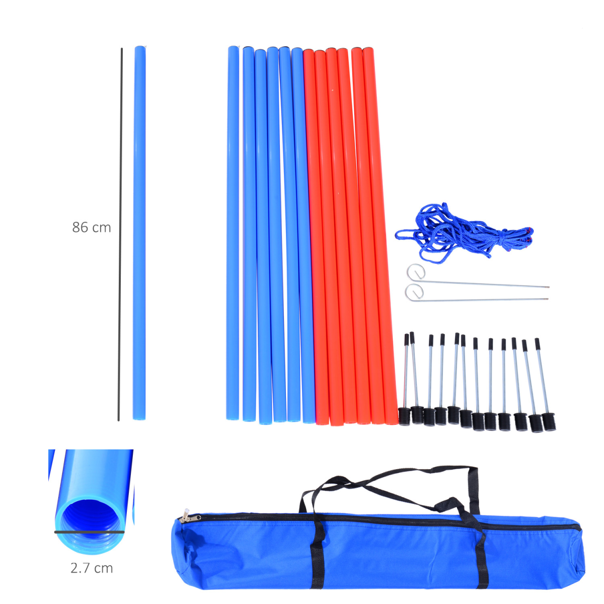 Dog Agility Set with Hoop, Poles, Tunnel & Carrying Bag – Pet Training Play Kit, Obedience Equipment