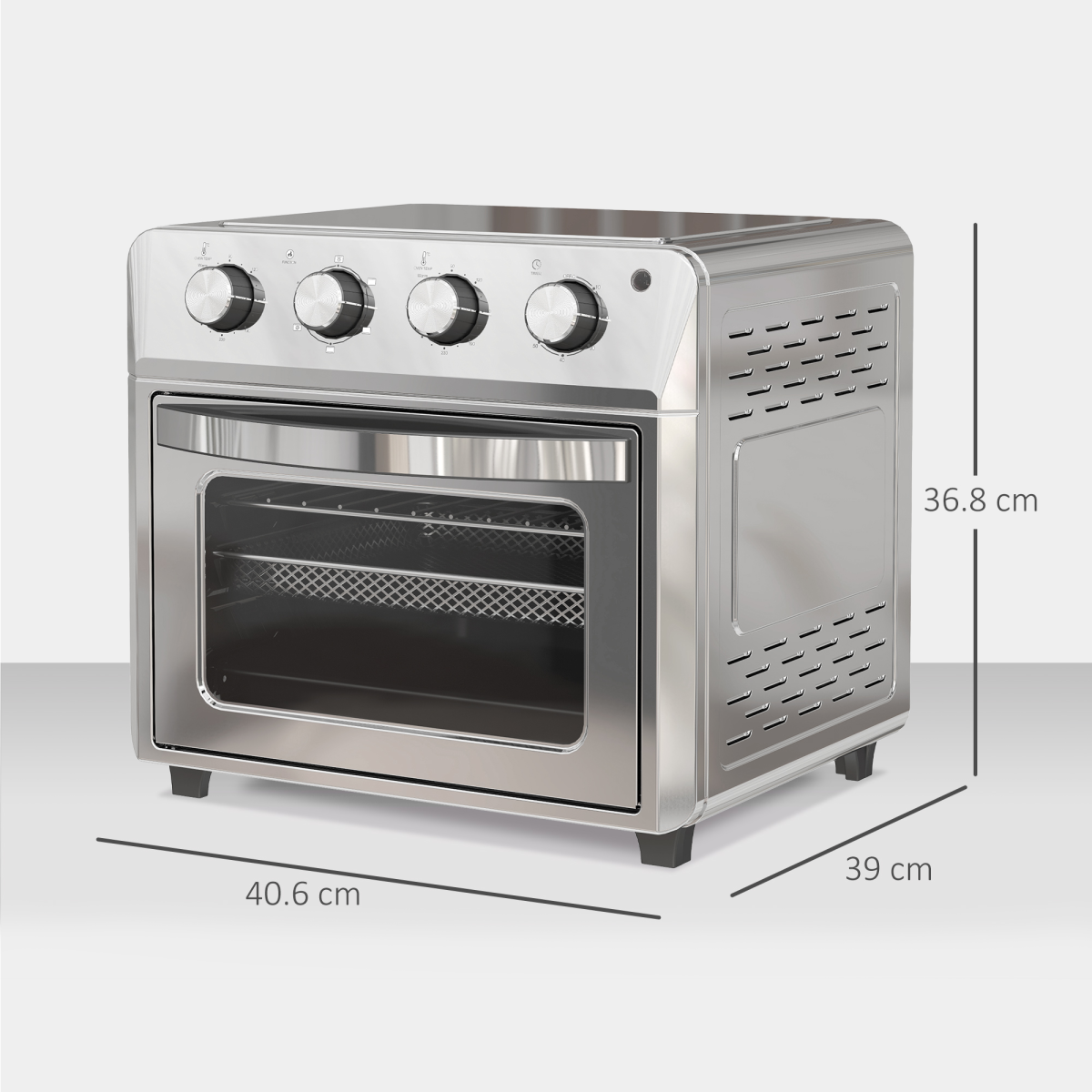 HOMCOM 24L Air Fryer Oven with 1600W Power – Grill, Roast & Bake, 360° Hot Air Circulation