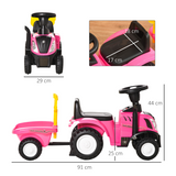 HOMCOM Kids Sliding Ride-On Car with Horn and Under-Seat Storage – No Power, Indoor & Outdoor, Ages 12-36 Months, Pink