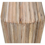 Hudson Hand-Carved Side Table in Solid Mango Wood – Handcrafted Lamp & Bedside Table with Artisan Detail