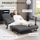 HOMCOM loveseat sofa bed in floor settee mode