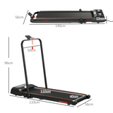 HOMCOM Foldable Walking Treadmill with LED Display & Bluetooth – Compact Home Aerobic Exercise Machine