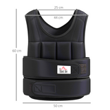 HOMCOM 10kg Adjustable Weight Vest with 38 Removable Weight Bags – Running & Gym Training Vest, Black
