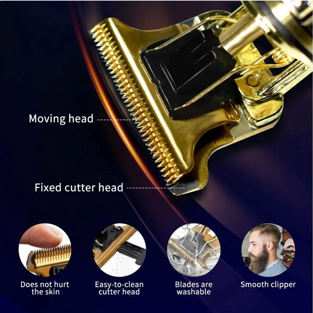 Professional Cordless Hair Clipper with LCD Display, 3 Combs & USB-C Charging – Metal Body Beard Trimmer for Men
