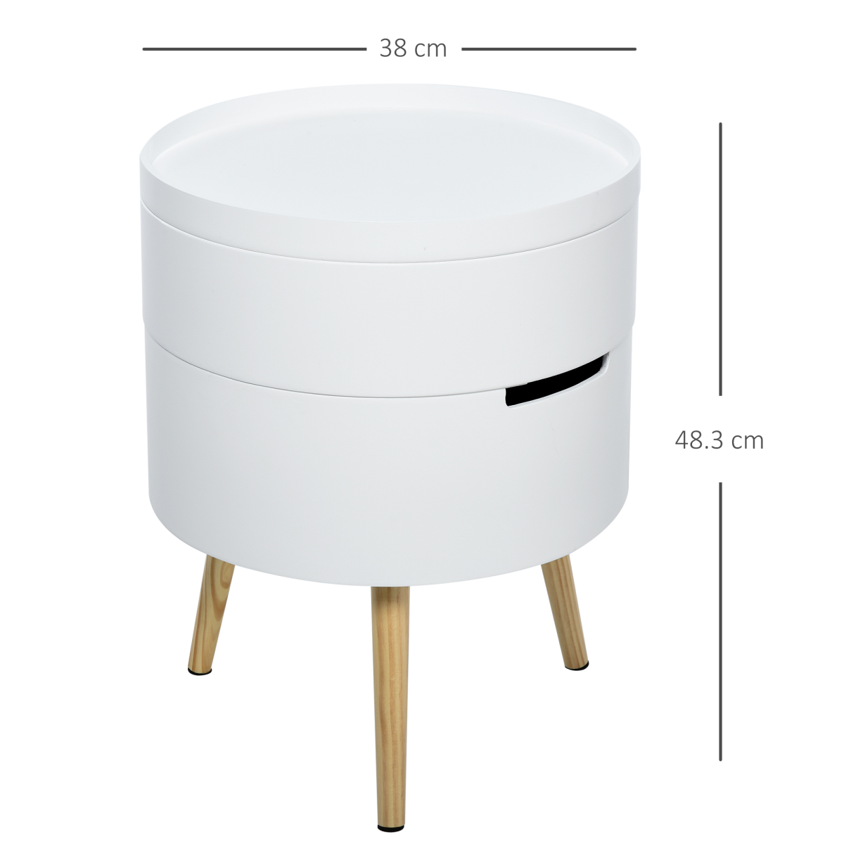 HOMCOM 3-Part Side Table with Detachable Top and Storage – Coffee Table, End Table & Nightstand, White
