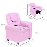 HOMCOM Kids Recliner Armchair with Footrest – Child-Size Mini Gaming Sofa for TV, Games & Reading