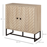 Embossed Arrow Storage Cabinet with Adjustable Shelf, Metal Frame & Handles – Versatile Home Storage