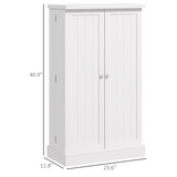 Kitchen Pantry Storage Cabinet with 5-Tier Shelves, 12 Door Spice Racks & Adjustable Shelves – White