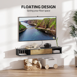 HOMCOM 120cm Floating TV Unit with Two Open Compartments – Wall-Mounted Media Console, Grey