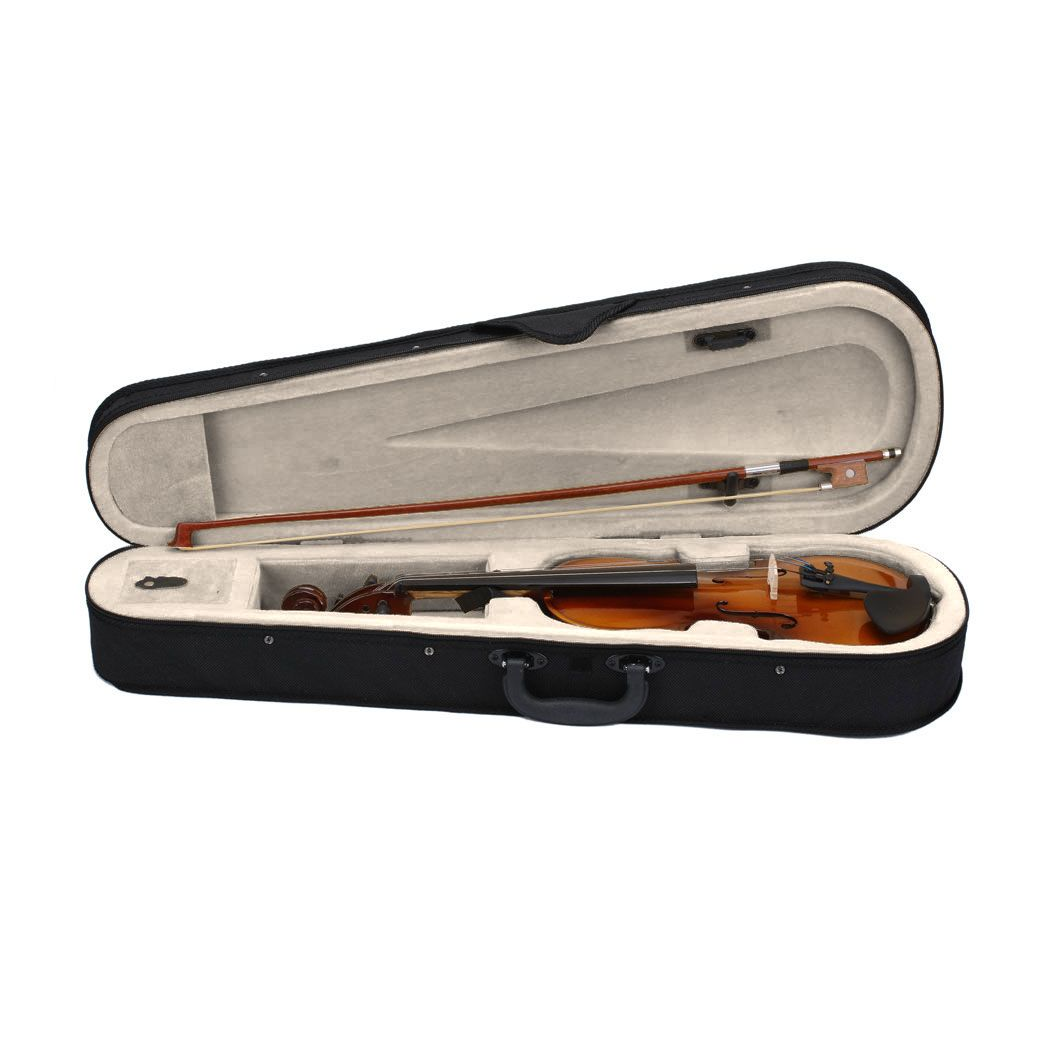 1/2 Size Acoustic Violin Set with Case, Bow & Rosin – Basswood Beginner Violin Outfit for Children, Natural