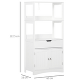 kleankin Bathroom Floor Storage Cabinet with Drawer, Shelves & Cupboard – Freestanding Storage