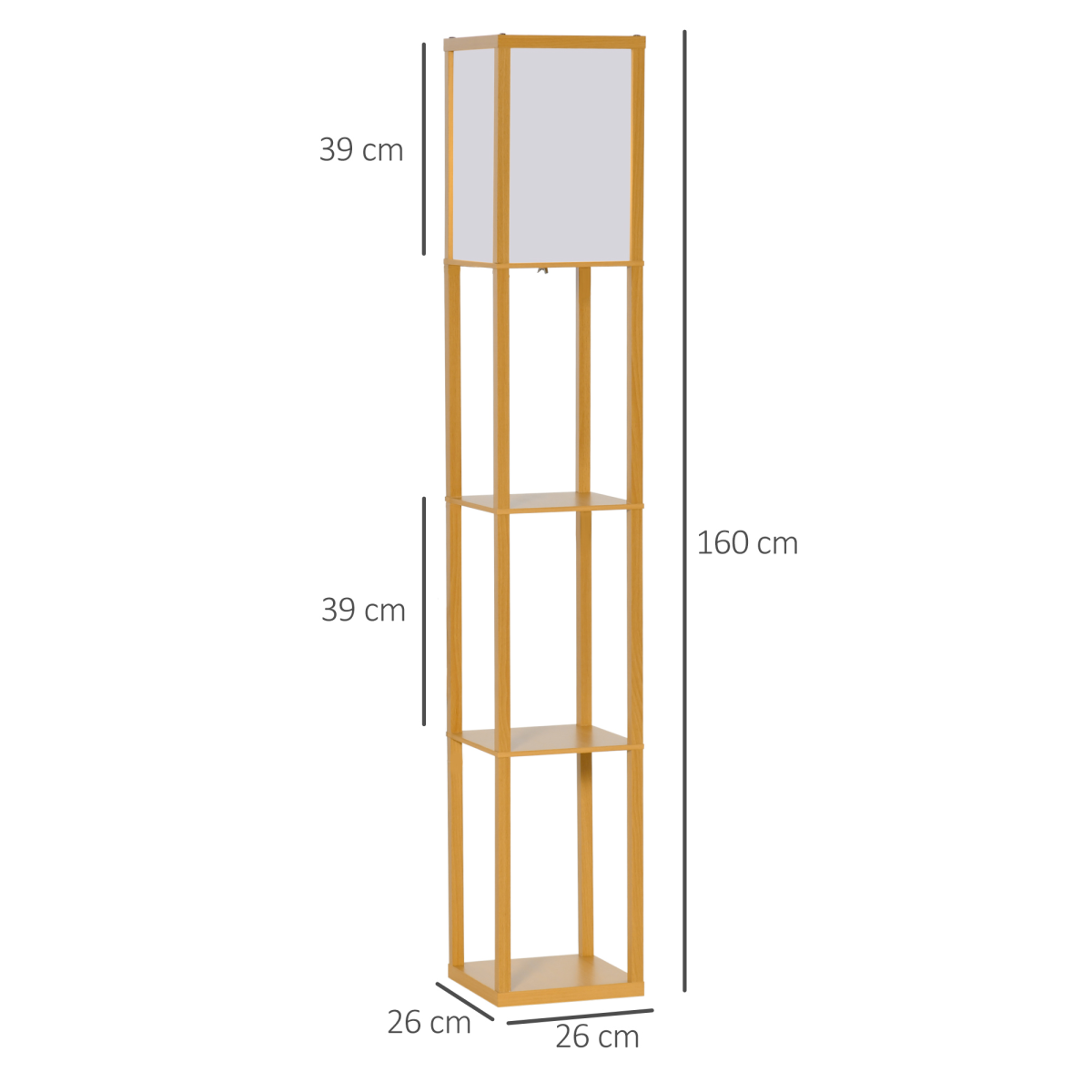 Storage Shelf Floor Lamp – Natural