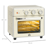 HOMCOM 7-in-1 Toaster Oven with 4-Slice Capacity, 20L, 60-Minute Timer and Air Fry – 1400W