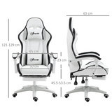 Vinsetto Reclining Racing Gaming Chair with Retractable Footrest & Faux Leather – Home Office, Black