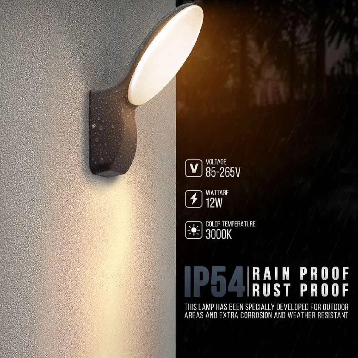 LED Outdoor Patio & Garden Wall Light