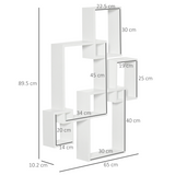 HOMCOM Interlocking Cube Floating Shelves, Set of 5 – Wall-Mounted Display Shelves, White