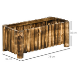 Outsunny Fir Wood Raised Flower Bed, 78 x 35 x 30cm