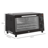 HOMCOM 9L Countertop Mini Oven & Toaster Grill, 750W – Compact Kitchen Oven with Timer